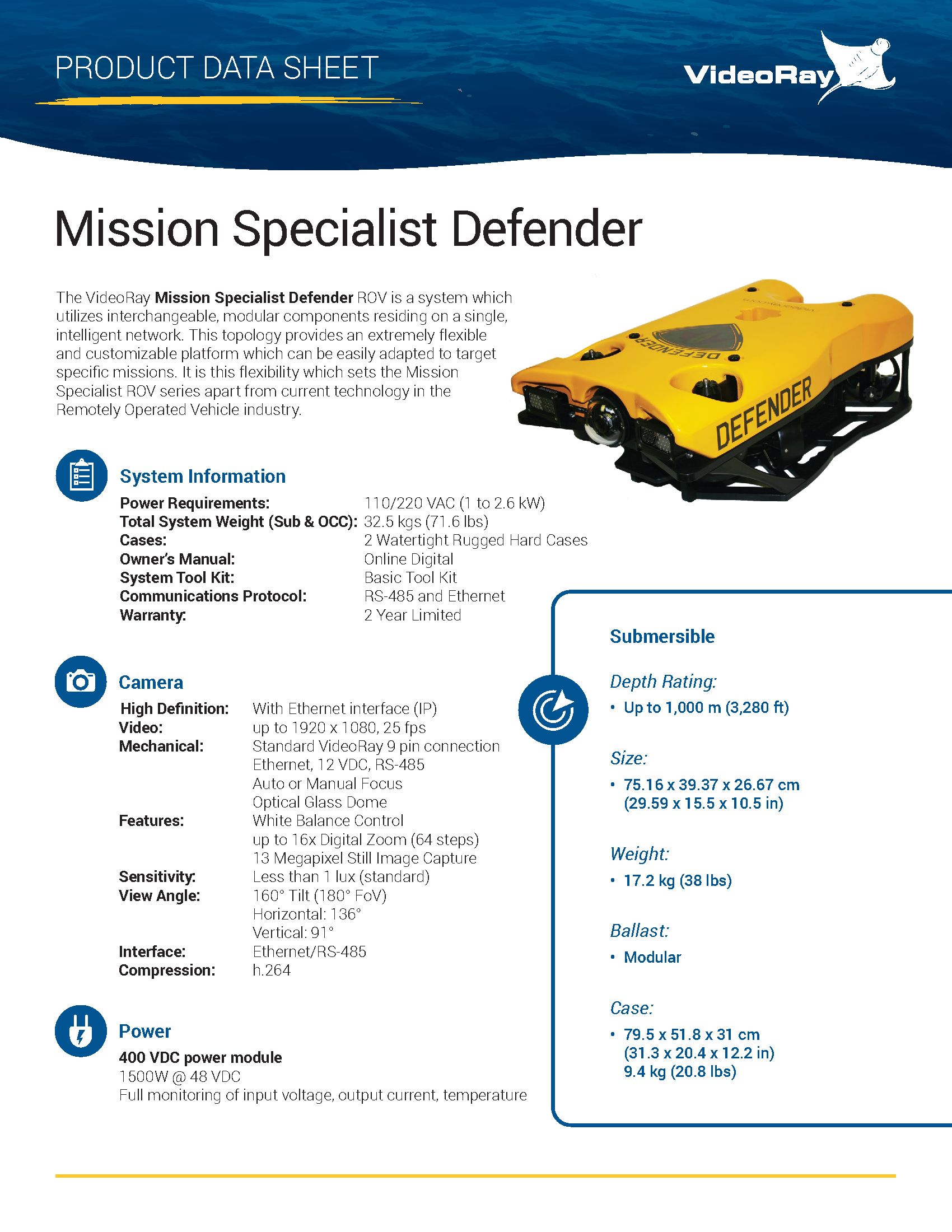 Defenfer Rov Pro-ROV Services: Hydrographic Imaging, 3D Modeling & Inspection